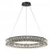 AGIOS ROUND CRYSTAL PENDANT. BLACK FRAME